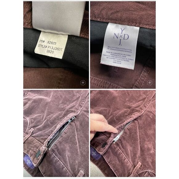 NYDJ womens corduroy legging jeans sz 10P 9” rise brown stretch denim - Picture 11 of 12